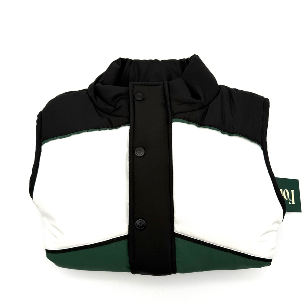 NWT New Fore All Womens Jackie Moon Vest Medium M Chevron Green Zip Button Puffy - Picture 6 of 7